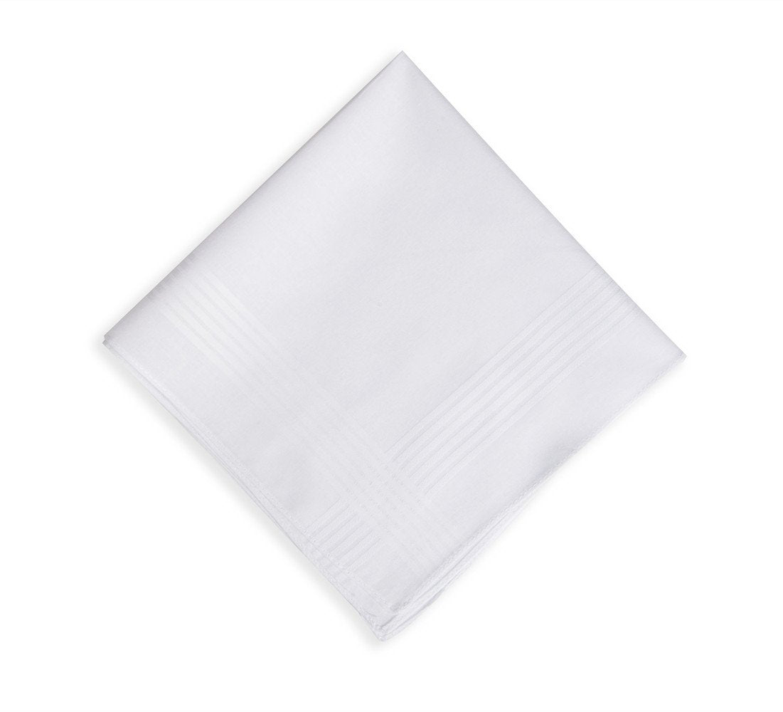 Lulusilk White Handkerchiefs for Men and Women, 100% Cotton Fabric, white, 40x40 cm/6 units