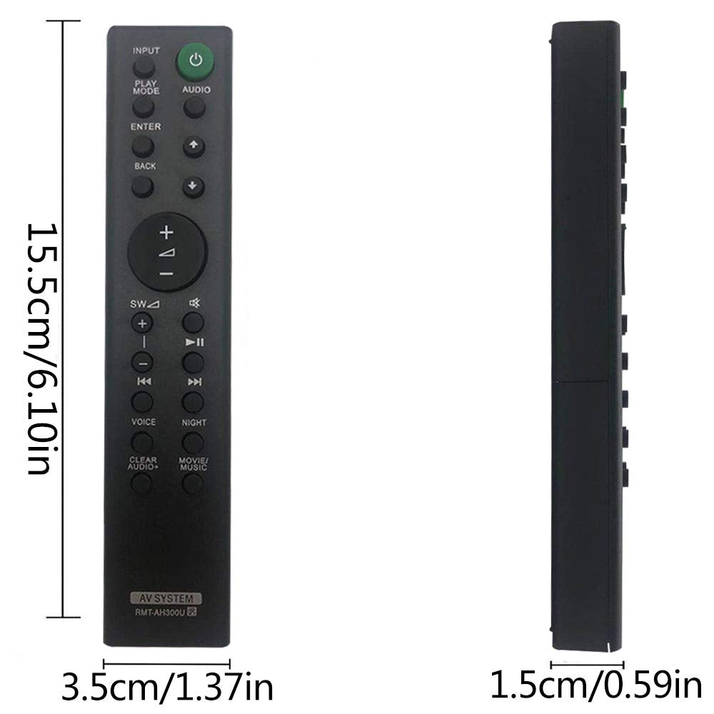 Replacement Sony Soundbar Remote Control RMT-AH300U for Sony Sound Bar Home Theatre System HT-CT290 HT-CT291 HTCT290 HTCT291 SA-CT290 SA-CT291 SA-CT290 SA-CT291 RMT-AH300U RMTAH300U