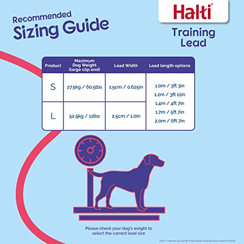 HALTI Training Lead Size Large Red, 2m, Professional Dog Lead to Stop Pulling on the Lead, Perfect for Puppy Walks, Easy to Use Double-Ended Dog Leash, Lightweight, Soft & Durable