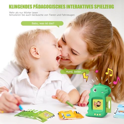 Talking Flash Cards for Toddler Toys for 2 3 4 5 6 Year Old Baby Boys Preschool Learning Resources Sensory Toys for Autism Educational Montessori Toys with 224 Words Interactive Gifts For Kids Age 2-6