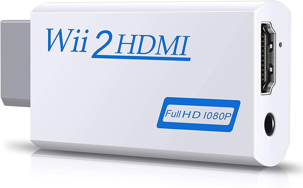 Wii to HDMI Converter, TFR Wii to HDMI Adapter, Wii to HDMI 1080P 720P Connector Output Video & 3.5mm Audio - Supports All Wii Display Modes - White