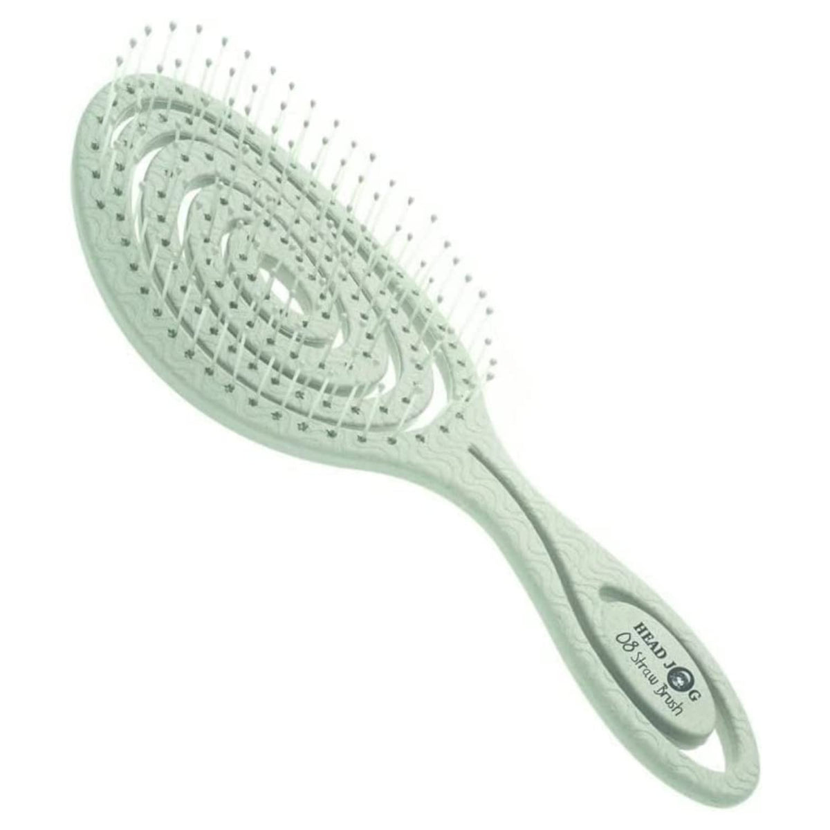 Head Jog 08 Paddle Brush Flexible Soft Pin Bristles, Detangling Wet Or Dry Hair. Gentle Brushing Hairbrush. Detangling Brush Curly & Wavy. (Original Collection Sage).