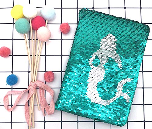 Sequin Secret Diary for Girls, 8.5x5.5 Inches 160 Lined Pages Filp Reversible Sequin Kids Journal for Teenage Boys & Girls Notebook Mermaid Gifts for Girls Birthday Presents 6 7 8 9 10 Years Old