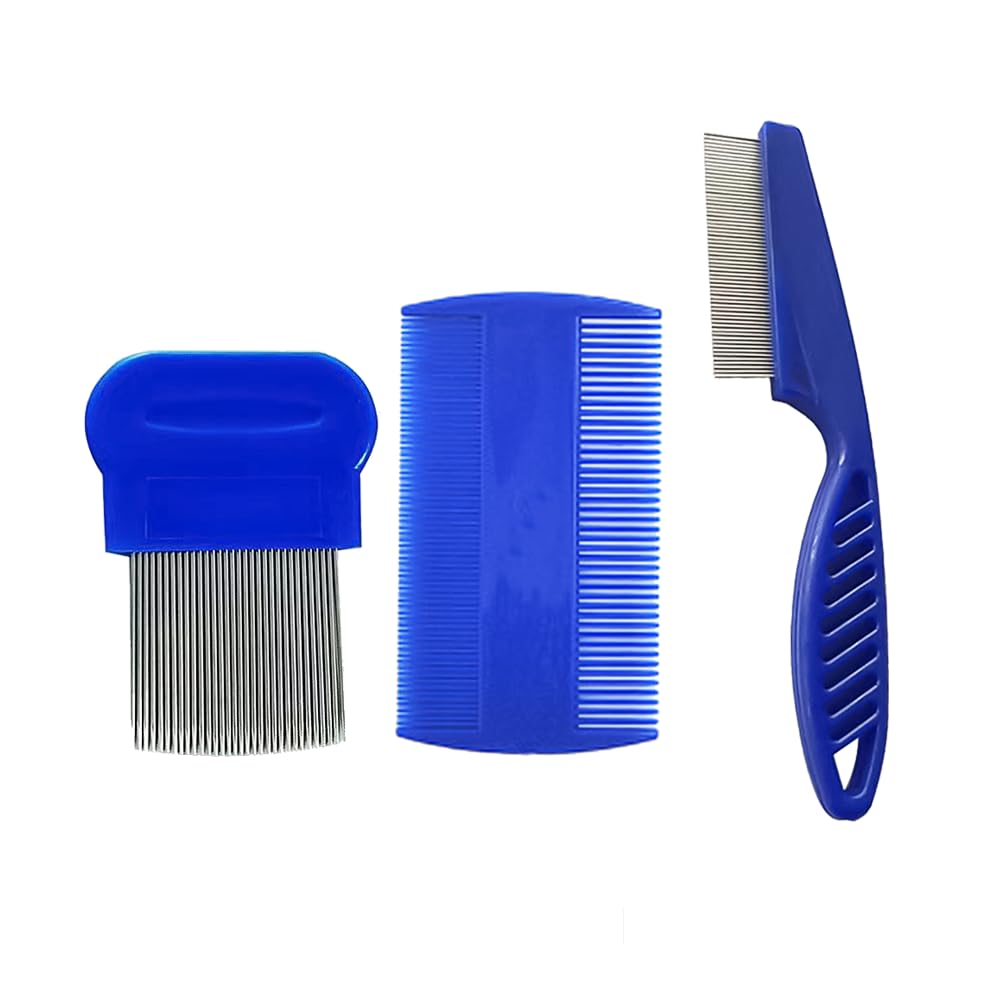 Lice Comb, 3 Pcs Lice Combs, Double Sided Lice Combs, Stainless Steel Tooth Comb, Lice Removal Combs