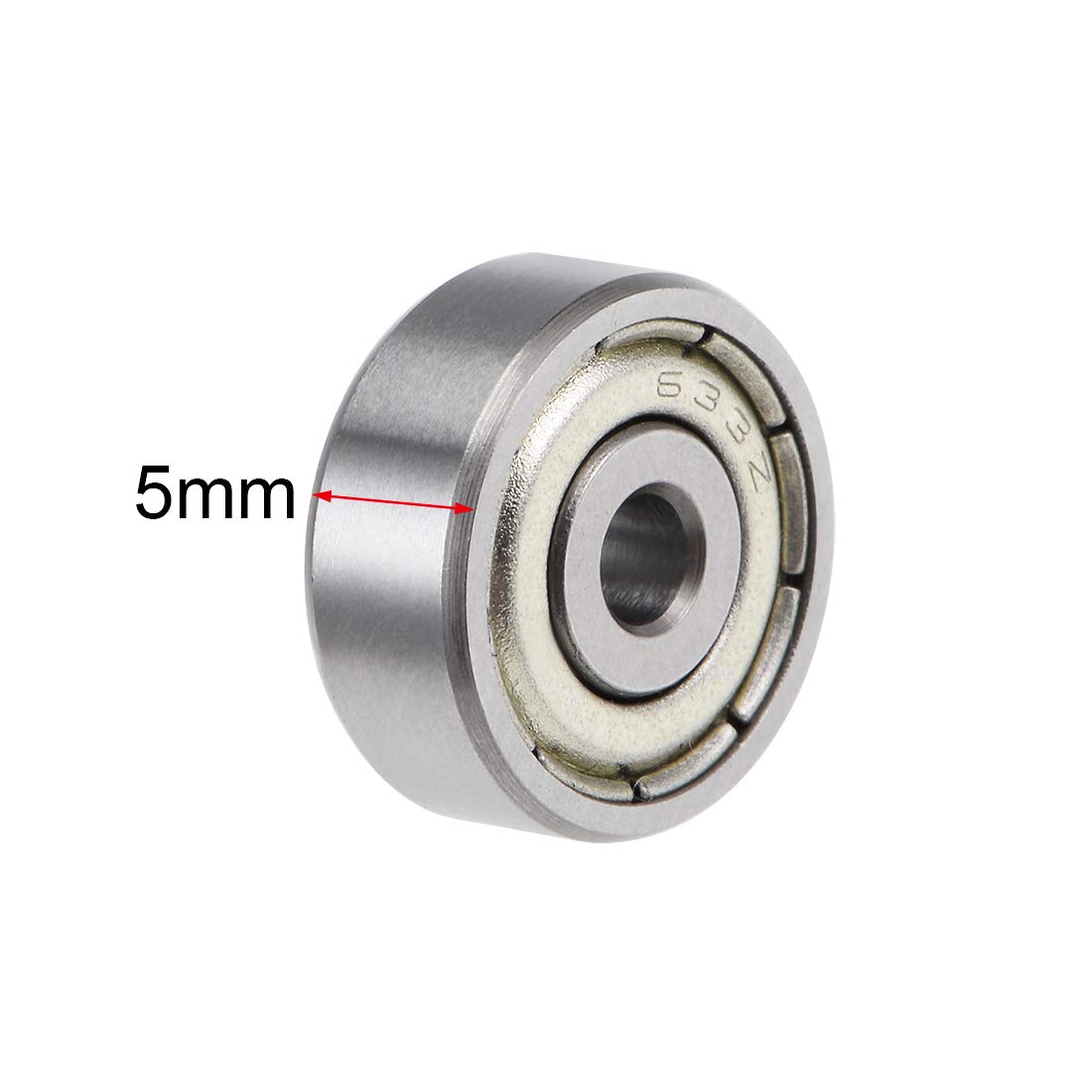 sourcing map 633ZZ Deep Groove Ball Bearings 3mm Inner Dia 13mm OD 5mm Bore Double Shielded Chrome Steel Z2 10pcs