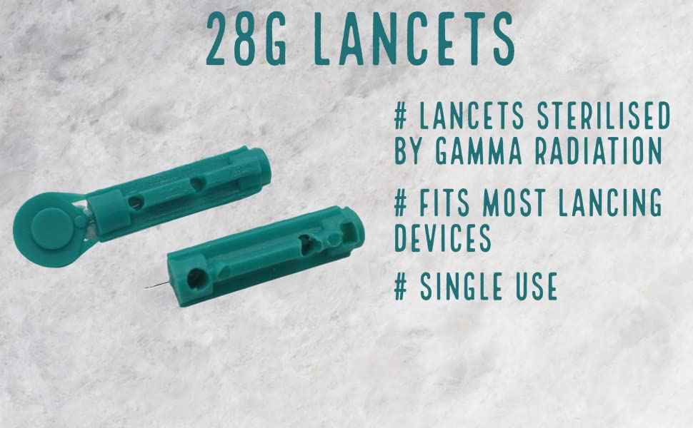 100 x 28G Manufacturer Confirmed Fully Compatible Lancets for PiC Indolor, Microlet, Freestyle, Abbott, One Touch, SD and many more