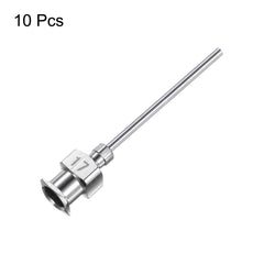 sourcing map 10pcs 17Gauge Stainless Steel Dispensing Needles, 1 inches All Metal Glue Needle Tube Blunt Tips Luer Lock for Thick Liquids, Ink, Glue, Lab Use