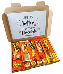 Reeses American Chocolate Gift Box   Reese's Peanut Butter Chocolate Hamper   Reese American Candy Gift Set Selection   Chocolate Letterbox Friendly Gift Box   Chocolate Gift for Reeses Lovers