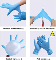 Ruiyang Box of 100 x Blue Disposable Nitrile Gloves For Examination, Medical, Industrial, Hair, Beauty, Food, Janitorial and others - Powder Free, Latex Fre (Blue, Small)