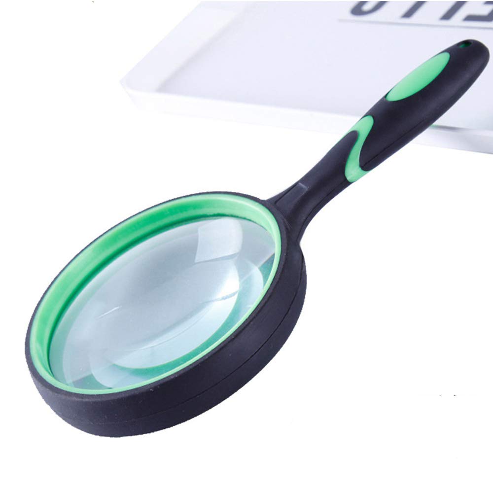 Magnifying Glass 10X, Handheld Reading Magnifier with Non-Slip Soft Rubber Handle, 75mm Magnifying Lens, Shatterproof Magnifying Mirror Reading Books, Inspection, Insects(Orange)