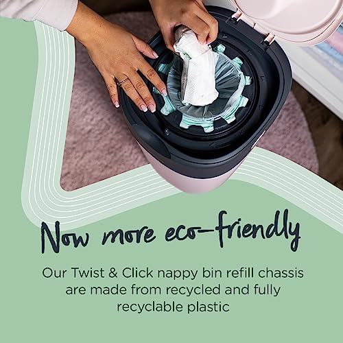 Tommee Tippee Simplee Sangenic Nappy Bin Refills, Sustainably Sourced Antibacterial GREENFILM, Pack of 6