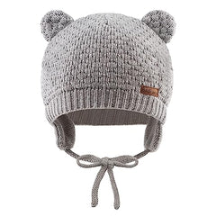 XIAOHAWANG Baby Earflap Beanie Hat Soft Baby Boy Knit Beanies Cute Bear Infant Toddler Girl Hats Autumn Winter (3pcs-a, M)