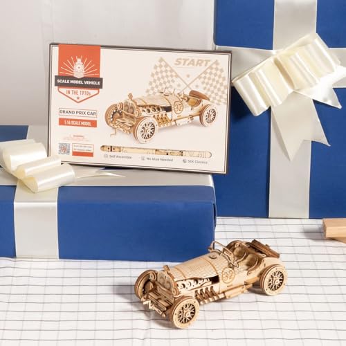 ROWOOD Car Wooden Model Kits for Adults to Build, 3D Wooden Puzzle Car, Vehicle Building Kits, DIY Crafts Kit, Creative Gift for Christmas