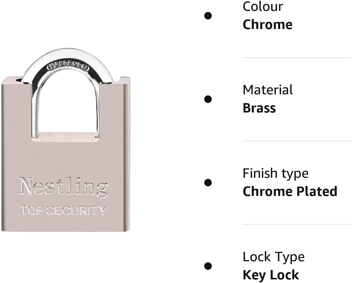 AMMIY 60mm Padlock Best Used for Warehouse, Container, Garage, Shutter, Storage Units, Sheds, Garages, Fences High Security Padlock with 4 Keys