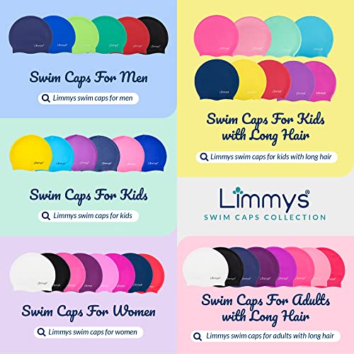 Limmys Kids Swimming Cap - 100% Silicone Kids Swim Caps for Boys and Girls - Premium Quality, Stretchable and Comfortable Swimming Hats Kids- Available in Different Attractive Colours (Yellow)