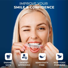 BetterWhite Professional Teeth Whitening Strips 21 Treatments - Enamel Safe - Non-Sensitive Formula - 42 Peroxide-Free Whitening Strips - Dentist Formulated Teeth Whitening Kit and Mouth Opener Included