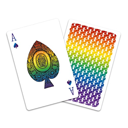 Waddingtons Number 1 Rainbow Playing Card Game, brighten your favourite games including Snap and Poker with this deck, perfect travel companion, gift and toy for boys, girls and adults Aged 6 plus