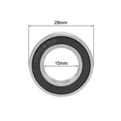 sourcing map 6902-2RS Deep Groove Ball Bearing 15x28x7mm Double Sealed ABEC-3 Bearings 2-Pack