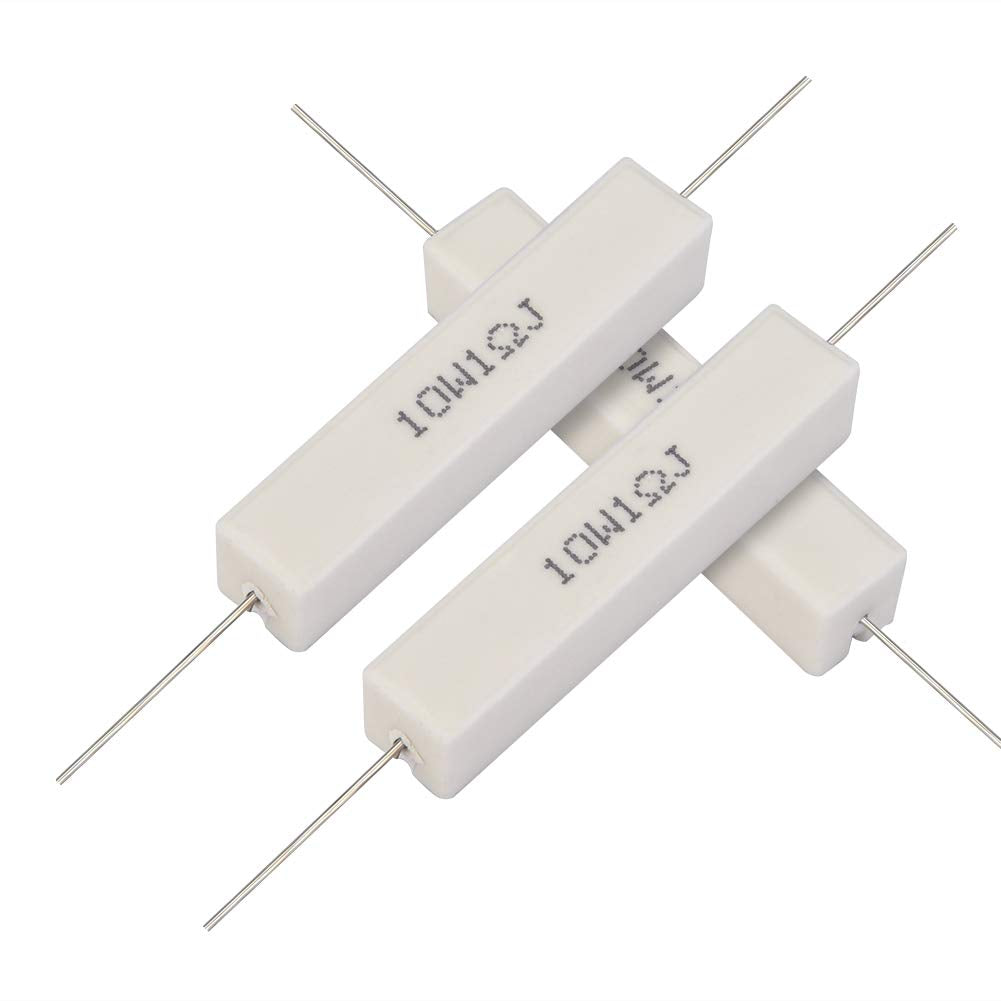 Topiky Cement Resistors, 10Pcs/Pack 10W 1 Ohm Speaker Divider Resistor Kit Speaker Divider Cement Resistor (1 ohm)