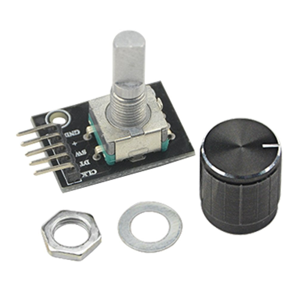 WMYCONGCONG 8 PCS KY-040 360 Degree Rotary Encoder Module Brick Sensor Board with Knob Cap for Arduino Micro Controller Use