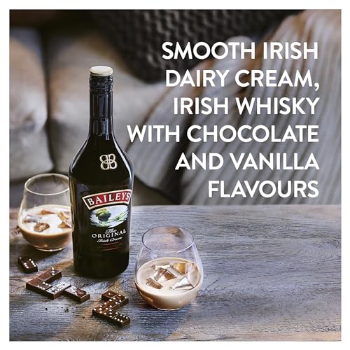 Baileys Original Irish Cream Liqueur   17% vol   1L   Fine Irish Whiskey   Spirits   Irish Dairy Cream   Rich Chocolate & Vanilla Flavours   Great Over Ice Cream or in Coffee