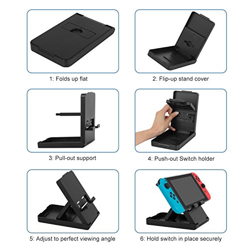 Stand for NS Switch/Switch OLED, Younik Adjustable PlayStand With 3 Height Settings, Foldable Non-Slip Stand for NS Switch/Switch OLED Console