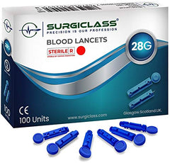 Surgiclass Blood Glucose lancets 28G for Diabetics Test Sterile Pack of 100 SURGIBLDLT28G100