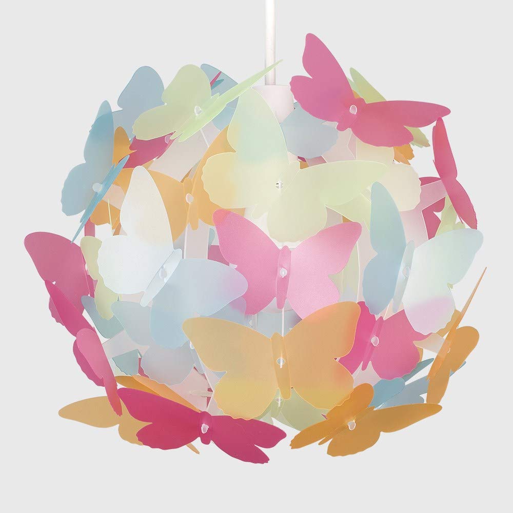 MiniSun Stunning Modern Multi Coloured Butterflies Ceiling Pendant Bedroom Light Lamp Shade