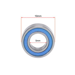 sourcing map MR105-2RS Deep Groove Ball Bearings 5mm x 10mm x 4mm Double Sealed Chrome Steel Blue Cover P6(ABEC3) 10pcs