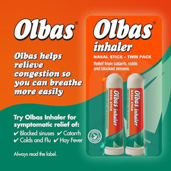 Olbas Nasal Inhaler pack of 2 - Nasal stick - relief from catarrh, colds and blocked sinuses