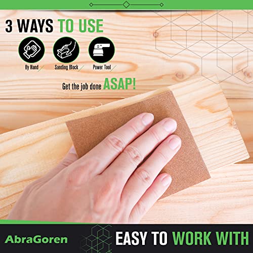 Pack of 10 Sand Paper Sheets - Mixed Grits, 3x Fine, 4x Medium, 3x Coarse - Assorted Sandpaper for Wood and Walls