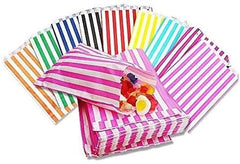 5 inches x 7 inches Mixed Assorted Colours Candy Striped Sweet Paper Bags   Pack of 100   Wedding Buffet Favour Cake Gift Pick n Mix Shop