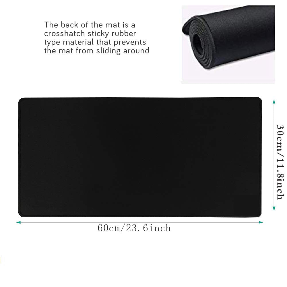 HIHUHEN Gaming Mouse Mat/Large Mouse Pad 600x300x3 mm   XL Mouse pad   Table mat/Large Size   Improved Precision and Speed   Rubber Base for Stable Grip on Smooth Surfaces   Non-Slip (60x30 Black001)