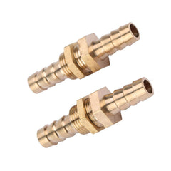 2 Pcs Hose Barb Brass Bulkhead Pipe Fitting Coupler Connector Adapter for Pipe Connection(8mm)