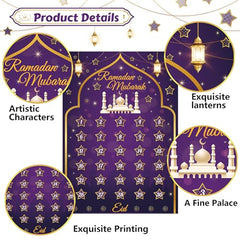 Ramadan Advent Calendar, Ramadan Decorations with 30 Stars Stickers, Ramadan Decorations for Kids, Eid Mubarak Party, Ramadan Gift