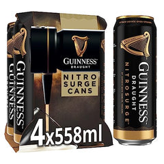 Guinness Draught│Nitrosurge│Stout Beer│4.1% vol│4x558ml│Perfect Pub Pour At Home│Guinness Six Nations│Ready for Rugby│Cans