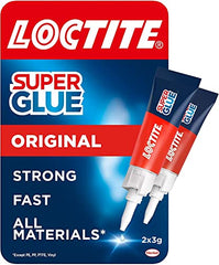 Loctite Universal, Strong All Purpose Super Glue for Repairs, Clear Glue Liquid for Various Materials, Easy to Use Instant Super Glue, 2 x 3g