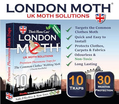 LONDON MOTH KILLER-10 Premium Pheromone Moth killers for the Common Clothes Moth, Sticky Moth Trap Repellent for Wardrobes, clothes and other fabrics, Anti Moth Treatment for the Home, Inc. eBook.