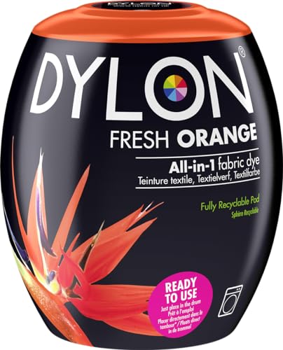 DYLON Washing Machine Fabric Dye Pod for Clothes & Soft Furnishings, Fresh Orange