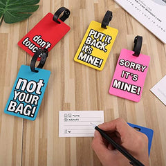 Firtink 5 Pack Luggage Tag with Name ID Card, Colorful Secure Travel Suitcase Bag Baggage Tag Labels