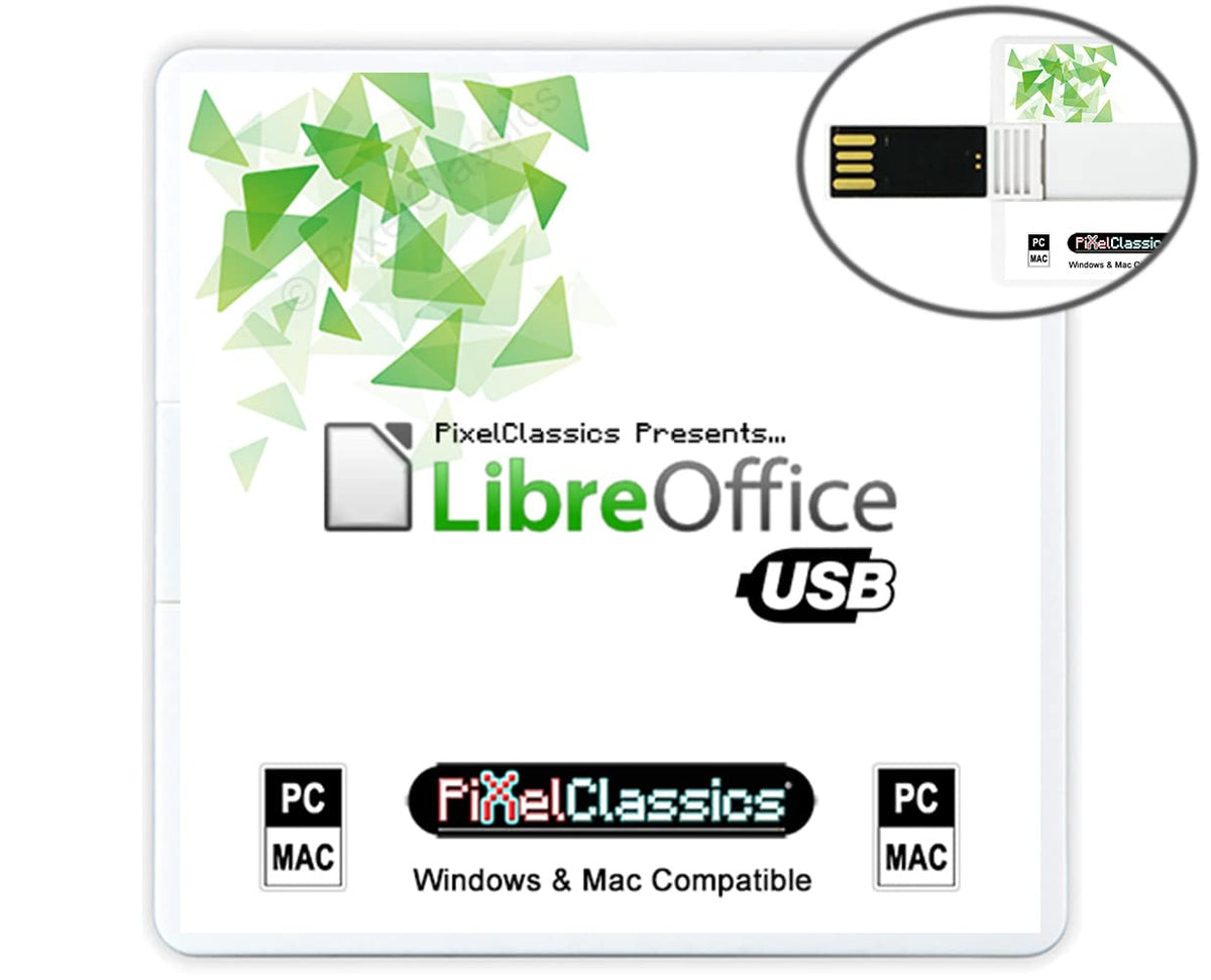 LibreOffice 2024 Home and Student 2021 Professional Plus Business Compatible with Microsoft Office Word Excel PowerPoint Adobe PDF Software USB for Windows 11 10 8 7 Vista XP 32 64-Bit PC & Mac OS X