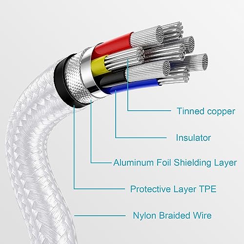 iPhone Charger Cable 2M 2Pack [MFi Certified], USB Lightning Cable 2M Nylon iPhone Cable Fast Charging iPhone Lightning Charger Cables Lead Wire for Apple iPhone 14 13 12 Pro Max XR XS 8 7 6 5 SE iPad