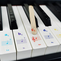 Imelod Keyboard or Piano Stickers for 49/61/76/88 Key,Piano and Keyboard Music Note Full Set Stickers for White and Black Keys, Transparent and Removable,Perfect for Kids and Beginners(Colorful)