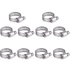 Taolele 10Pcs Hose Clips 13-19mm Jubilee Clips Adjustable 304 Stainless Steel Hose Clamps Worm Drive Pipes Hose Clamps Clips