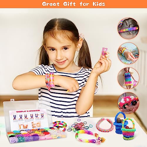 UUEMB 2500and Loom Bands Kit, 30 Colors Loom Bands for DIY Refill Bracelet Making Craft Kits, Loom Twist Bands with More Accessories in 40 Grids Case for Party, X-mas Birthday Gift for Kids