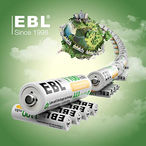 EBL AAA Rechargeable Batteries 1100mAh, 8 Counts AAA Batteries with Storage Case