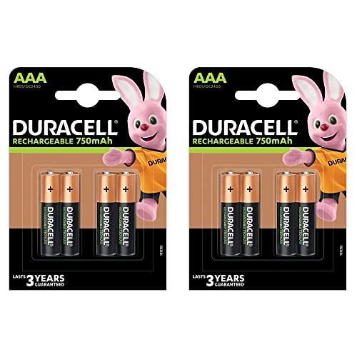 Duracell AAA 750mAh Rechargeable Batteries - Pack of 8