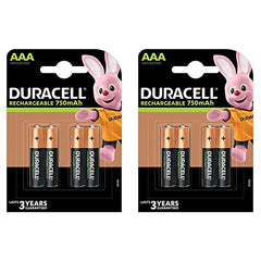 Duracell AAA 750mAh Rechargeable Batteries - Pack of 8