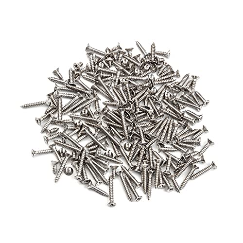 M5 Stainless Steel Self Tapping Screws,50pcs Phillips Flat Head Wood Srews DIY Woodworking Screws with Box (M5 X 12 50 PCS)