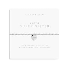 Joma Jewellery A Little Super Sister Bracelet   One Size Stretch Ladies Gift Bracelet